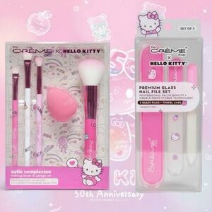 2ct Hello Kitty X  The Crème Shop Brush Set and Nail File Set BNIB